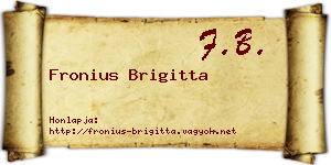 Fronius Brigitta névjegykártya